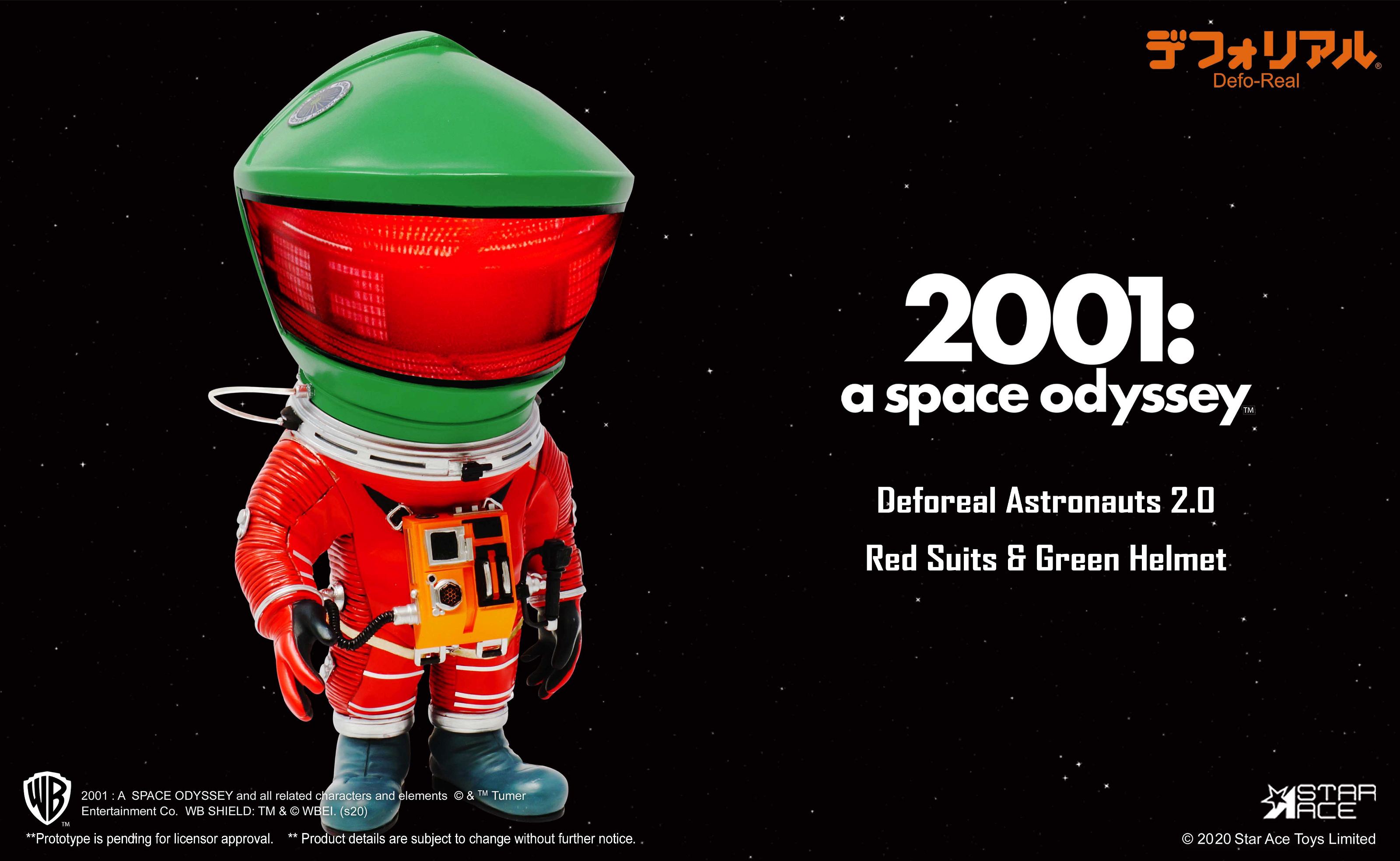 DEFOREAL 2001 A SPACE ODYSSEY: ASTRONAUTS 2.0 RED SUITS & GREEN HELMET Star Ace Toys