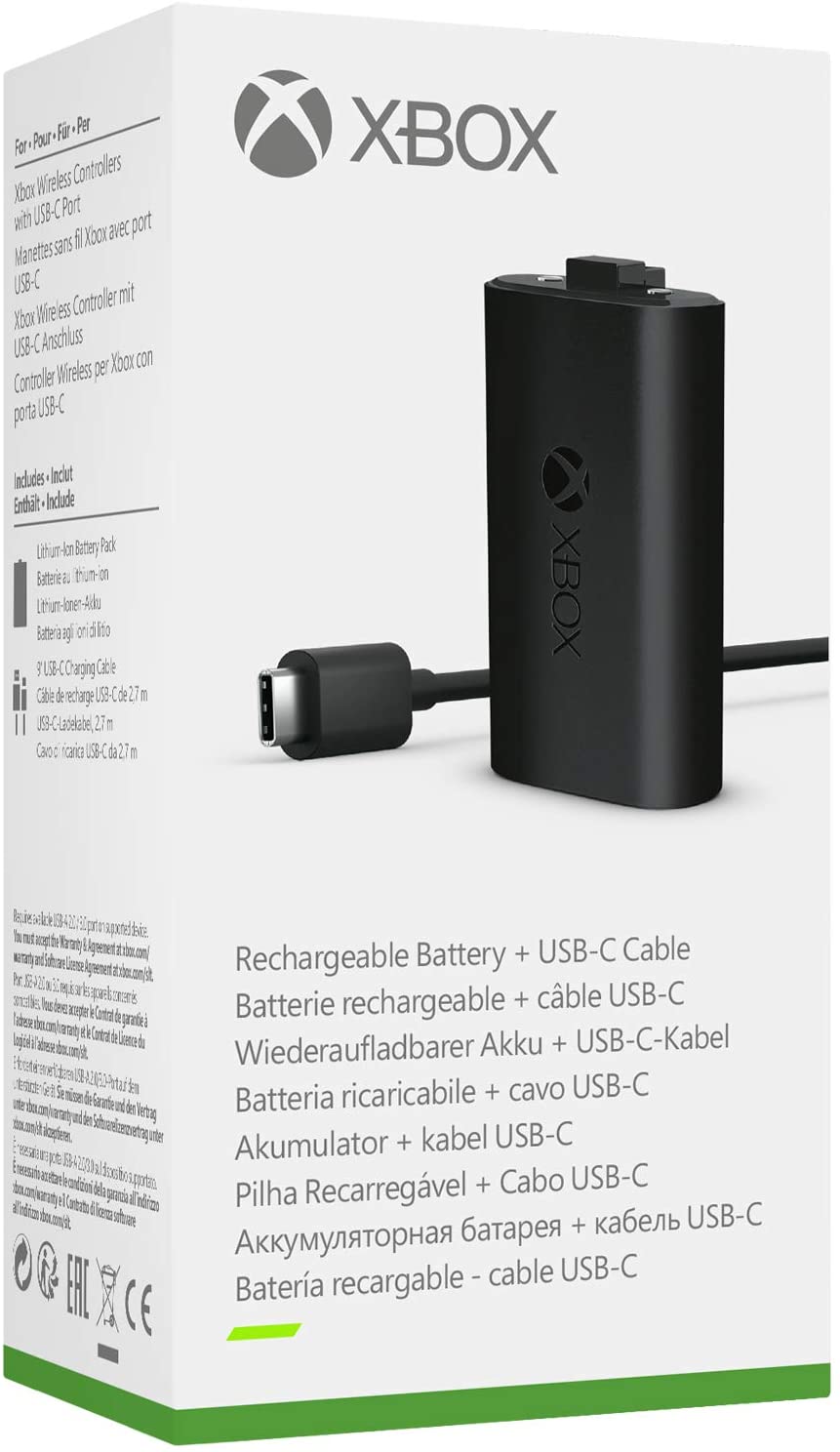 Xbox One Rechargeable Battery + USBC Cable Kit (Black)