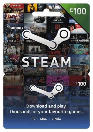 Steam Gift Card (GBP 100 / for UK accounts only)