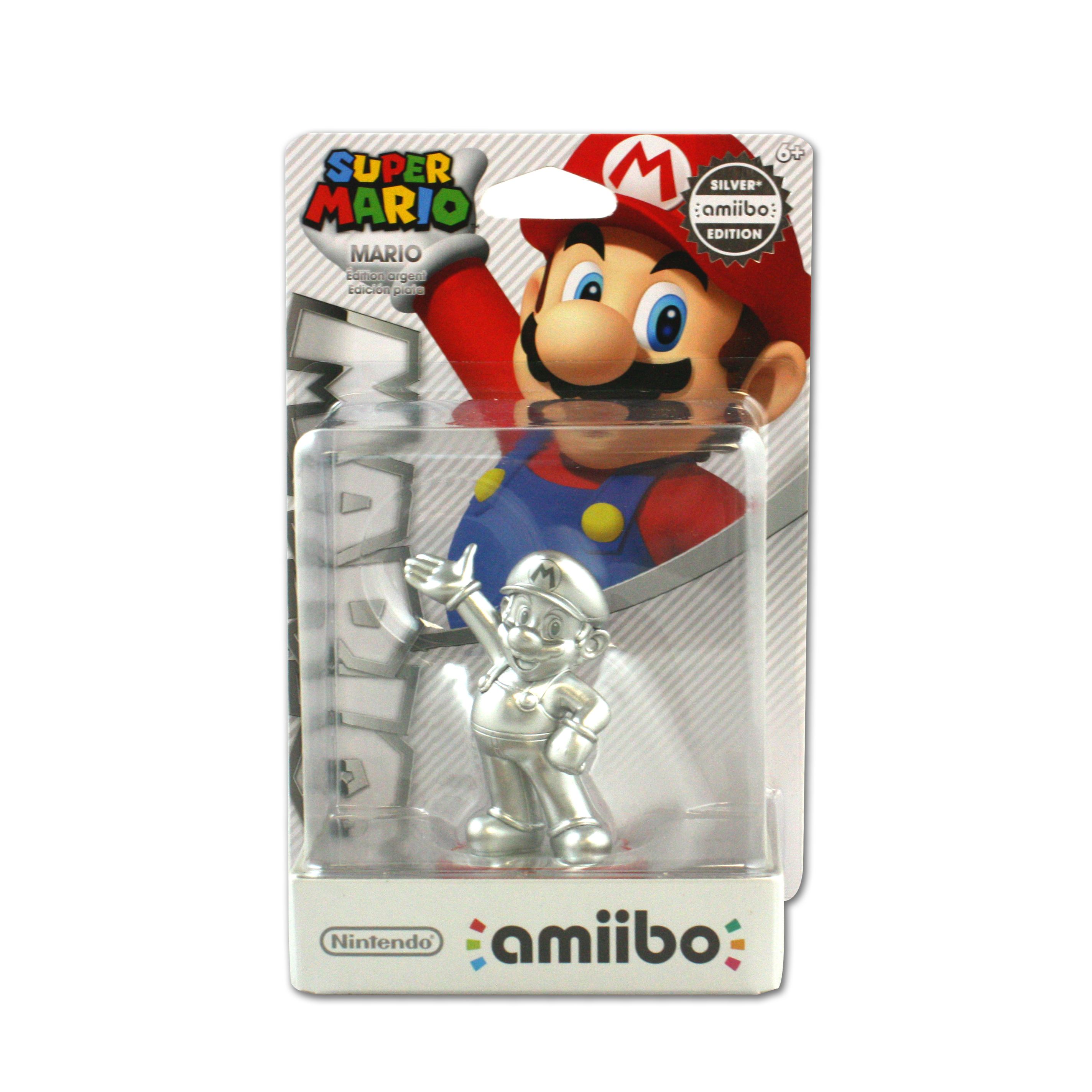 Amiibo Super Mario Series Figure Mario Silver Edition