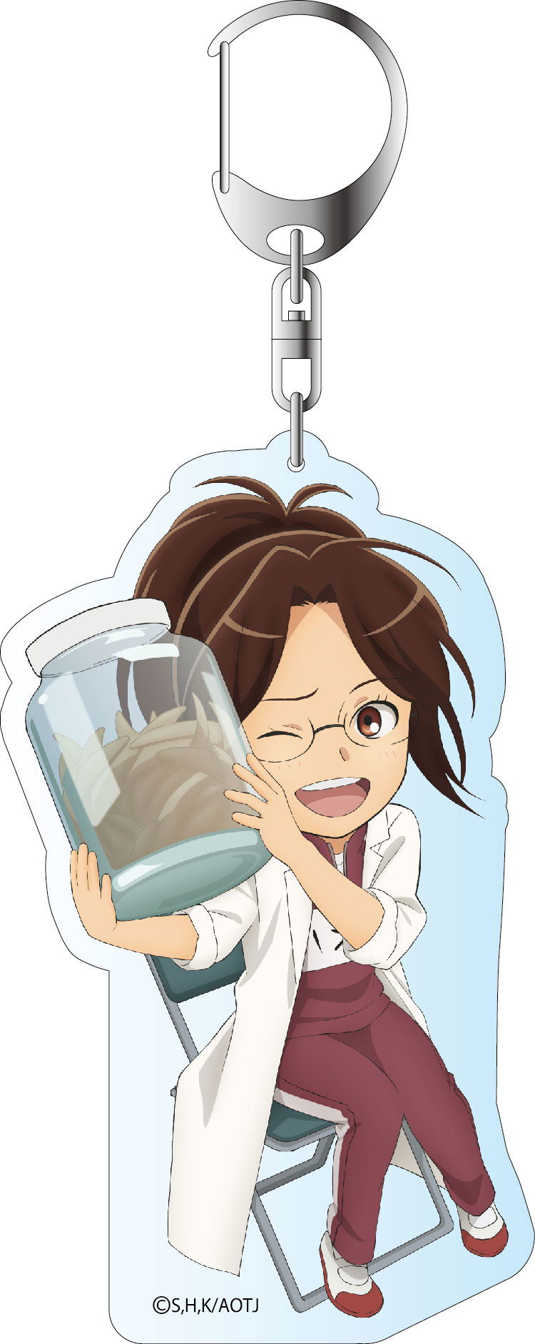 attack on titan junior high deka key chain: hange zoe