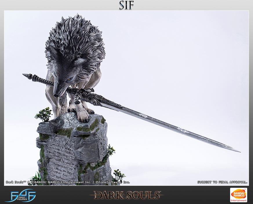 dark souls wolf statue