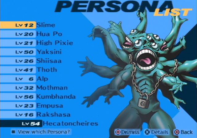 Persona 3 Fes Fusion Chart