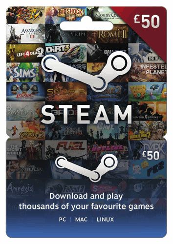 steam gift card(gbp 50 for uk accounts only)