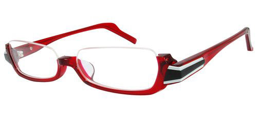 red rimmed glasses