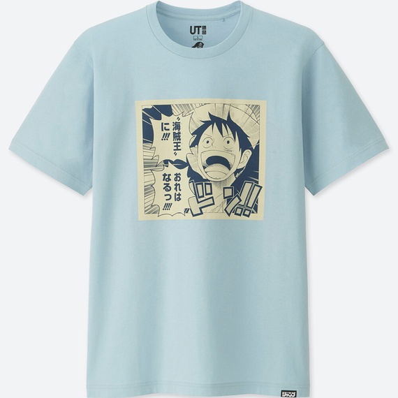 Ut Jump 50th Anniversary One Piece Luffy Men S T Shirt Blue Xl Size