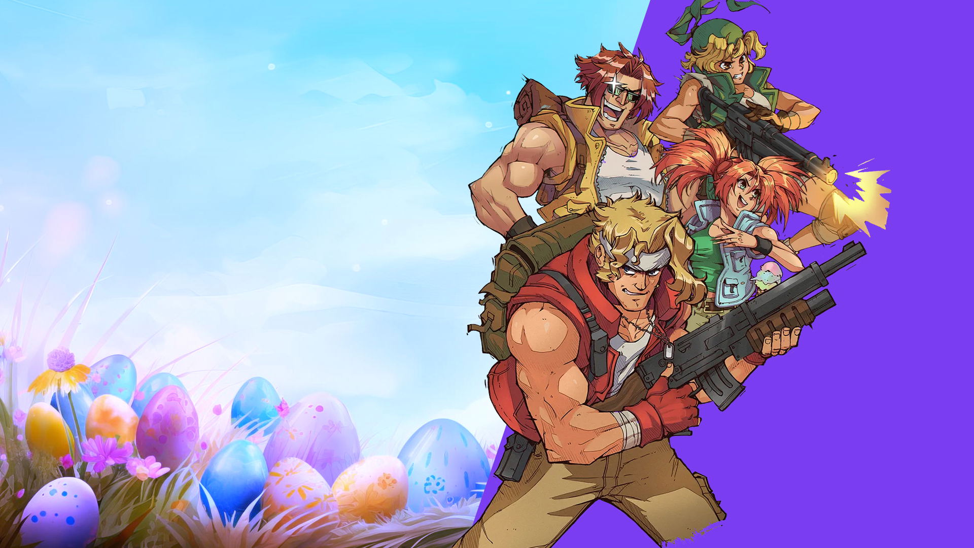 Playasia Easter Sale 2026: Easter eggs, games in a basket, anime characters, and up to 80% off H2 games.
