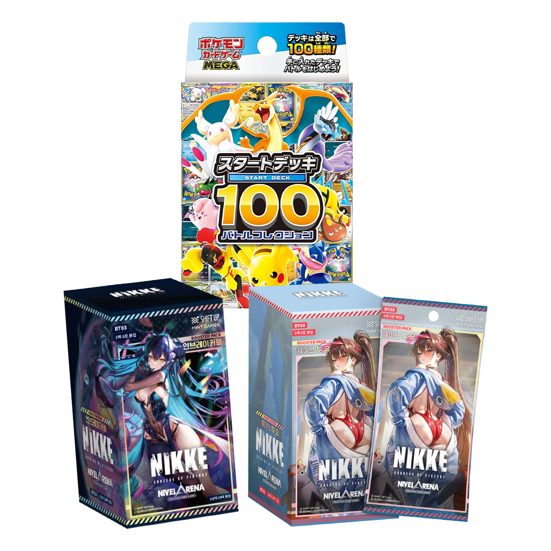 Trading card starter deck and booster boxes