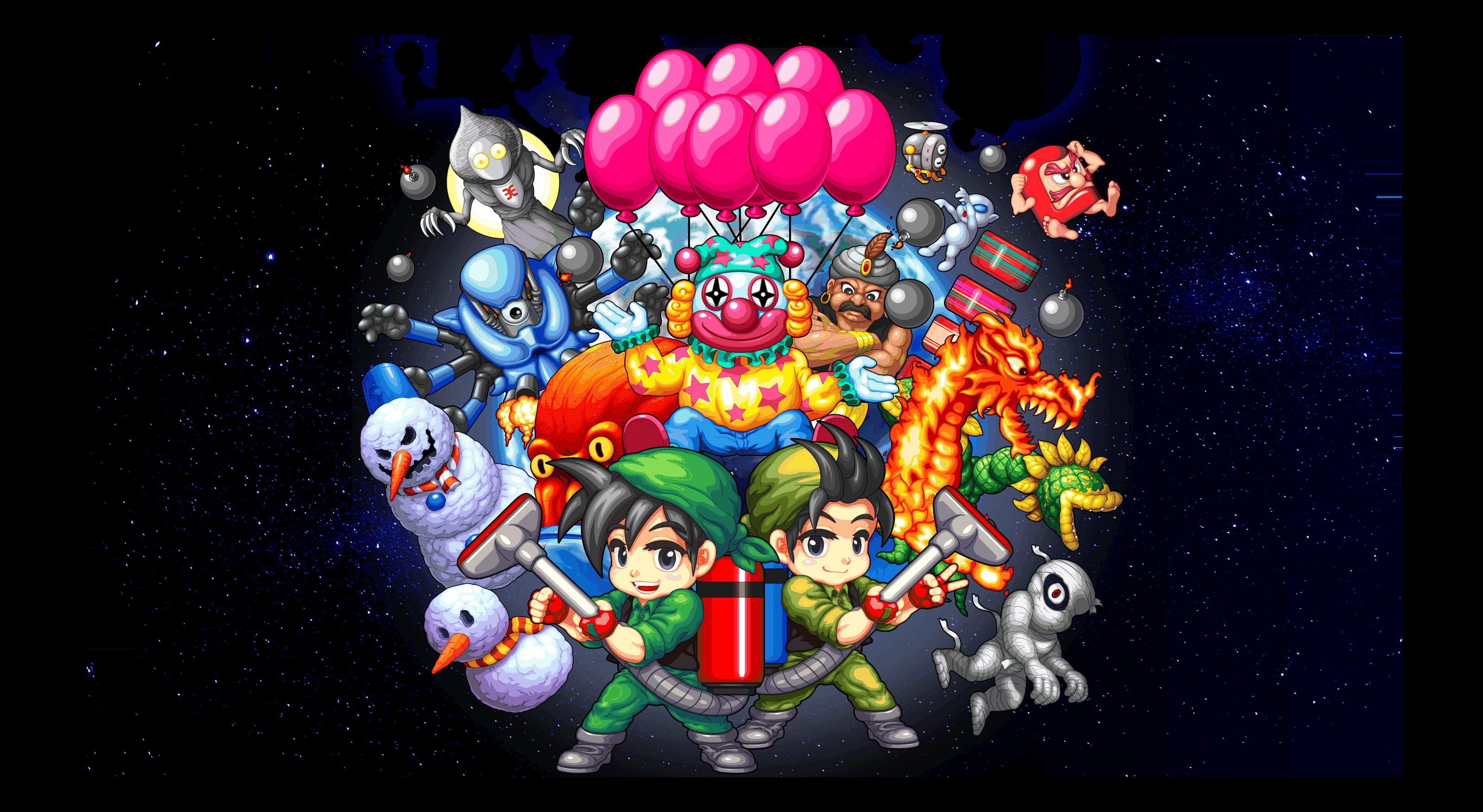 Tumblepop: Memories characters and monsters