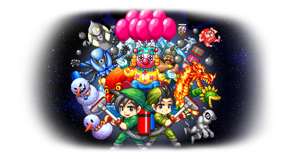 Tumblepop: Memories characters and monsters