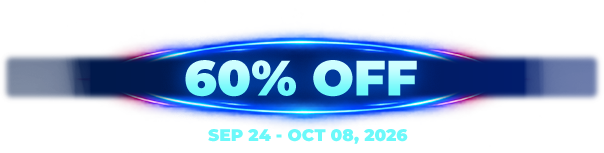 60% OFF — Sep 24 - Oct 08, 2026